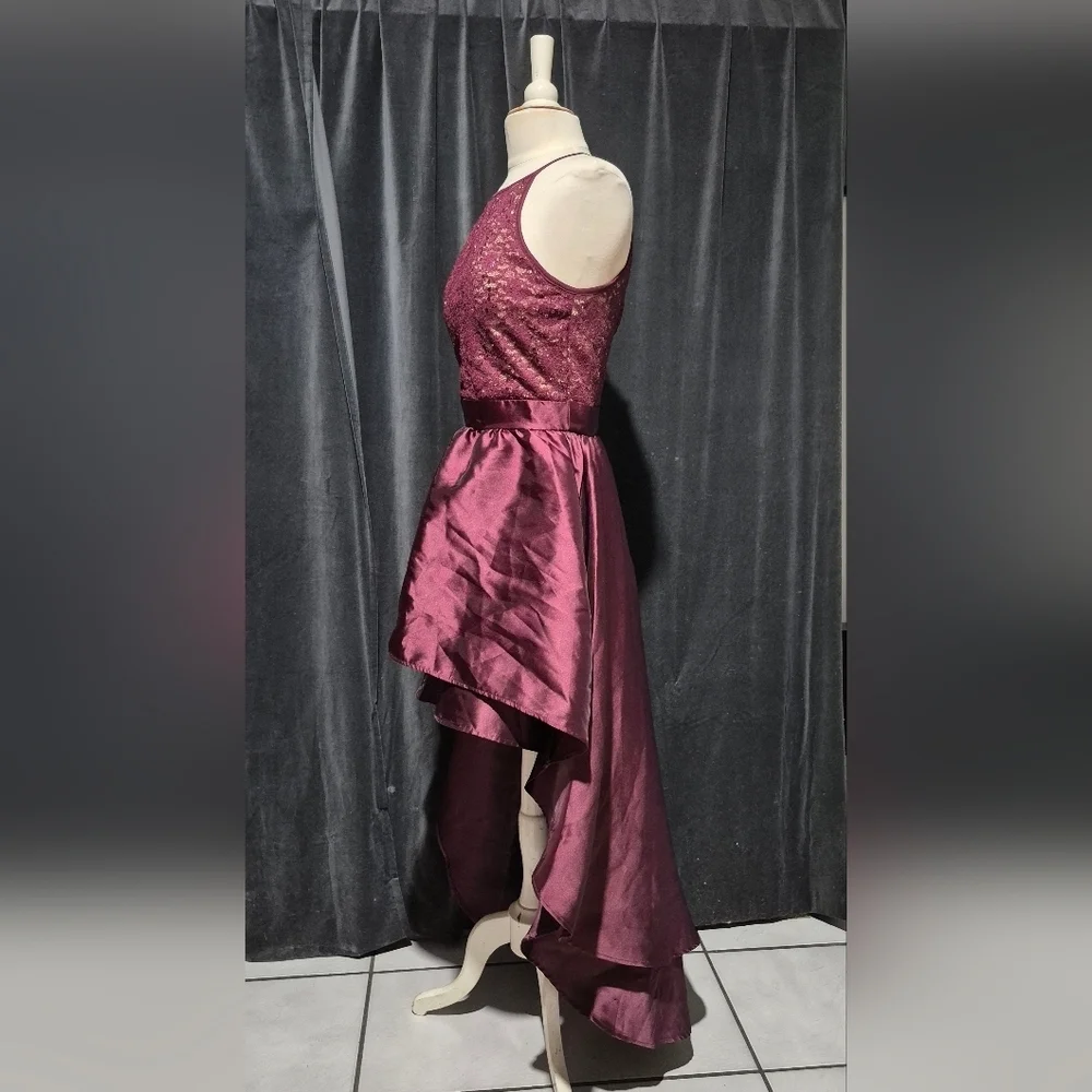 Emerald Sundae Burgundy Lace Kids Dress